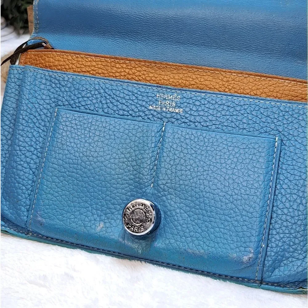 Authentic HERMES Dogon Togo Leather Long Bifold Wallet Excellent conditi… - Picture 6 of 17